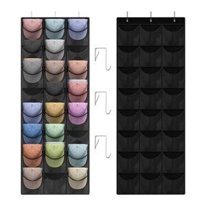 Hat Organizer Racks for Baseball‎ Caps, 24 Deeper Pockets Baseball Hat Rack